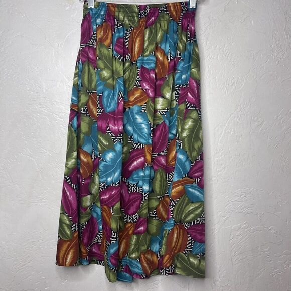Vintage 90s Cristin Stevens Midi Skirt Size Small Tropical Vacation Cruise USA - Picture 5 of 5